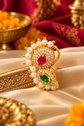 Traditional Press Nathani with Ruby, Emerald & Pearl Detailing