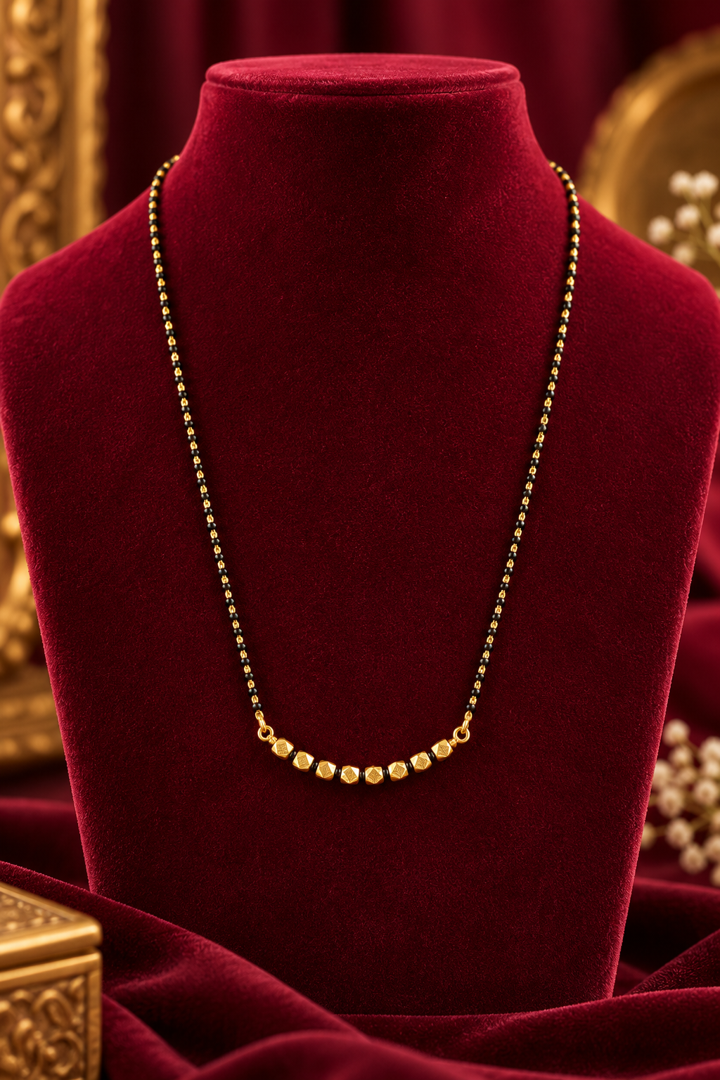 Traditional Ashtapailu Mangalsutra with Black Beads