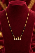 Elegant Gold-Tone Mangalsutra with Four-Stone Pendant